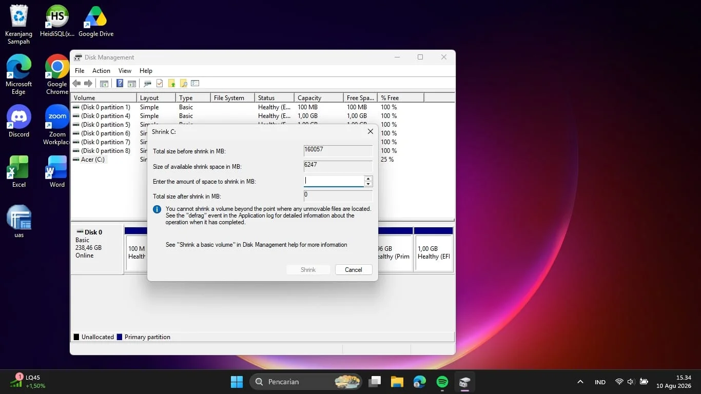 cfdisk partition utility